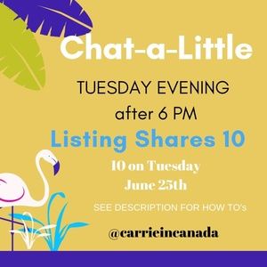 Tuesday Evening Share Party Sign up by 6 PM